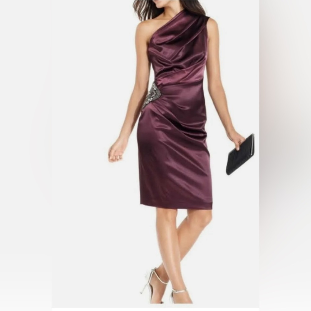 Beautiful Plum Satin Cocktail Dress